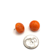 Load image into Gallery viewer, Sun Orange Capiz Lucite Stud Earrings *