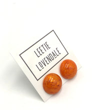 Load image into Gallery viewer, Sun Orange Capiz Lucite Stud Earrings *