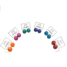 Load image into Gallery viewer, Deep Purple Capiz Lucite Stud Earrings *