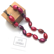 Load image into Gallery viewer, Red Aura Glow Bead Amelia Necklace