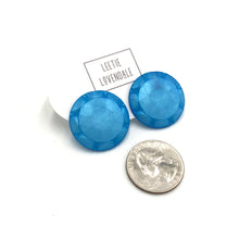 Load image into Gallery viewer, Aqua Blue Sunburst Stud Earrings