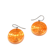 Load image into Gallery viewer, Orange &amp; Glow Spiral Drop Earrings