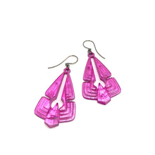 Load image into Gallery viewer, Hot Pink Glow Triad Earrings