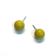Load image into Gallery viewer, Chartreuse Lucite Ball Stud Earrings