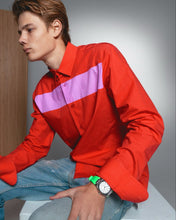 Load image into Gallery viewer, FKM Rubber Strap: Neon Green/Steel