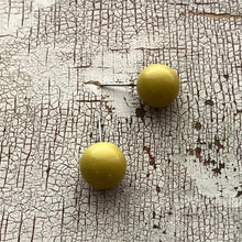 Load image into Gallery viewer, Chartreuse Lucite Ball Stud Earrings