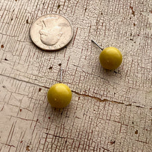 Load image into Gallery viewer, Chartreuse Lucite Ball Stud Earrings