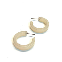 Load image into Gallery viewer, Creamy White Moonglow Mini Classic Hoop Earrings