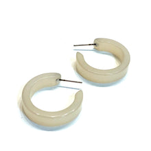 Load image into Gallery viewer, Creamy White Moonglow Mini Classic Hoop Earrings
