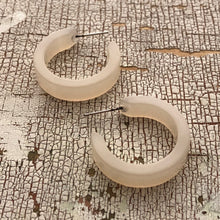 Load image into Gallery viewer, Creamy White Moonglow Mini Classic Hoop Earrings