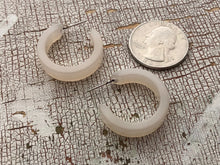 Load image into Gallery viewer, Creamy White Moonglow Mini Classic Hoop Earrings