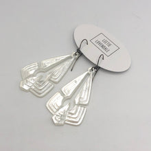 Load image into Gallery viewer, Clear &amp; Pearl Glow Triad Earrings