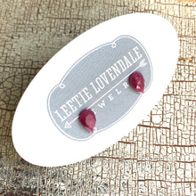 Load image into Gallery viewer, Violet Mauve Luster Faceted Teardrop Stud Earrings