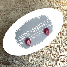Load image into Gallery viewer, Violet Mauve Luster Faceted Teardrop Stud Earrings