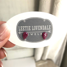 Load image into Gallery viewer, Violet Mauve Luster Faceted Teardrop Stud Earrings