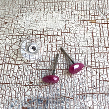 Load image into Gallery viewer, Violet Mauve Luster Faceted Teardrop Stud Earrings