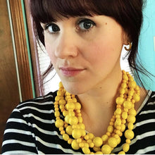 Load image into Gallery viewer, Orange Frosted Lucite Beaded Sylvie Statement Necklace