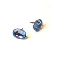 Load image into Gallery viewer, Light Sapphire Blue Small Oval Shine-On Stud Earrings