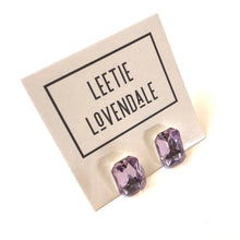 Load image into Gallery viewer, Lilac Small Rectangle Shine-On Stud Earrings