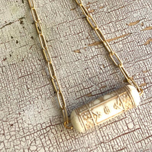 Load image into Gallery viewer, Gilded Cream Frosted Gold Paperclip Chain Necklace