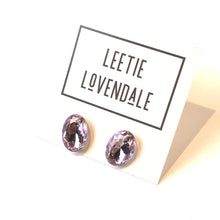 Load image into Gallery viewer, Lilac Small Oval Shine-On Stud Earrings