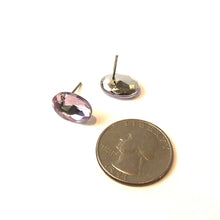 Load image into Gallery viewer, Lilac Small Oval Shine-On Stud Earrings