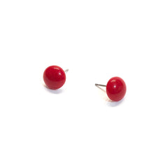Load image into Gallery viewer, Cherry Red Small Retro Button Stud Earrings