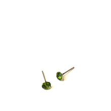 Load image into Gallery viewer, Olive Green Tiny Shine-On Coin Stud Earrings