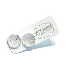 Load image into Gallery viewer, Clear Sugar Bead Retro Button Stud Earrings