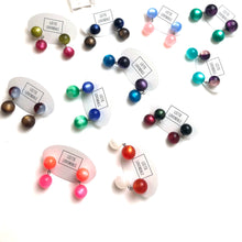 Load image into Gallery viewer, Forest Green and Ruby Monnglow Lollipop Drop Earrings
