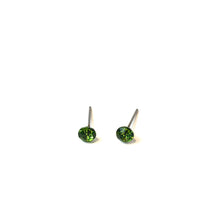 Load image into Gallery viewer, Olive Green Tiny Shine-On Coin Stud Earrings