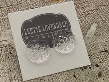 Load image into Gallery viewer, Clear Sugar Bead Retro Button Stud Earrings