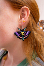 Load image into Gallery viewer, Frightful Flier Moth Titanium Earrings