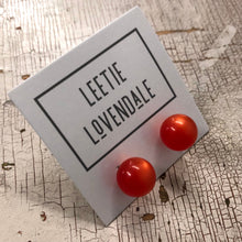 Load image into Gallery viewer, Flame Orange Moonglow Ball Stud Earrings