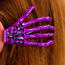Load image into Gallery viewer, Ghastly Grasp Colorful Skeleton Hand Hair Clip