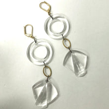 Load image into Gallery viewer, Clear Deco Curtain Loop Statement Drop Earrings
