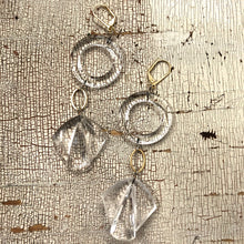 Load image into Gallery viewer, Clear Deco Curtain Loop Statement Drop Earrings