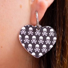 Load image into Gallery viewer, Spooky Sweetheart Heart Earrings
