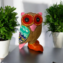 Load image into Gallery viewer, Pink-Nosed Owl with Red Eyes