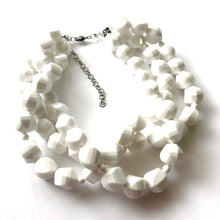 Load image into Gallery viewer, White Faceted Beaded Morgan Necklace