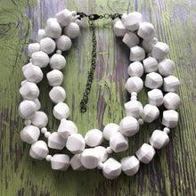 Load image into Gallery viewer, White Faceted Beaded Morgan Necklace