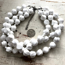 Load image into Gallery viewer, White Faceted Beaded Morgan Necklace