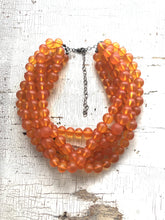 Load image into Gallery viewer, Orange Frosted Lucite Beaded Sylvie Statement Necklace