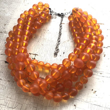 Load image into Gallery viewer, Orange Frosted Lucite Beaded Sylvie Statement Necklace