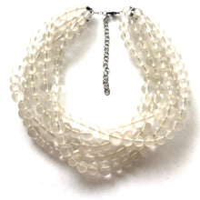 Load image into Gallery viewer, Clear Frosted Lucite Sylvie Beaded Statement Necklace