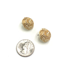 Load image into Gallery viewer, Golden Tulips Carved Retro Button Stud Earrings