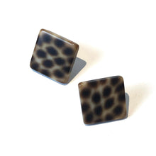 Load image into Gallery viewer, Leopard Print Square Stud Earrings