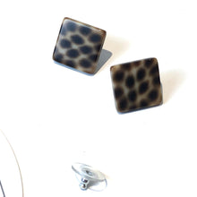 Load image into Gallery viewer, Leopard Print Square Stud Earrings