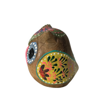 Load image into Gallery viewer, Hand-Painted Wooden Owl Figurine - Green &amp; Blue Highlights