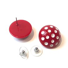 Load image into Gallery viewer, Red and White Polka Dot Retro Stud Earrings